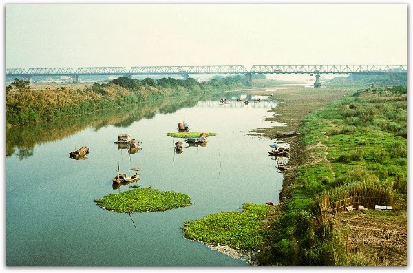 Looking at Chuong Duong from Long Bien Bridge